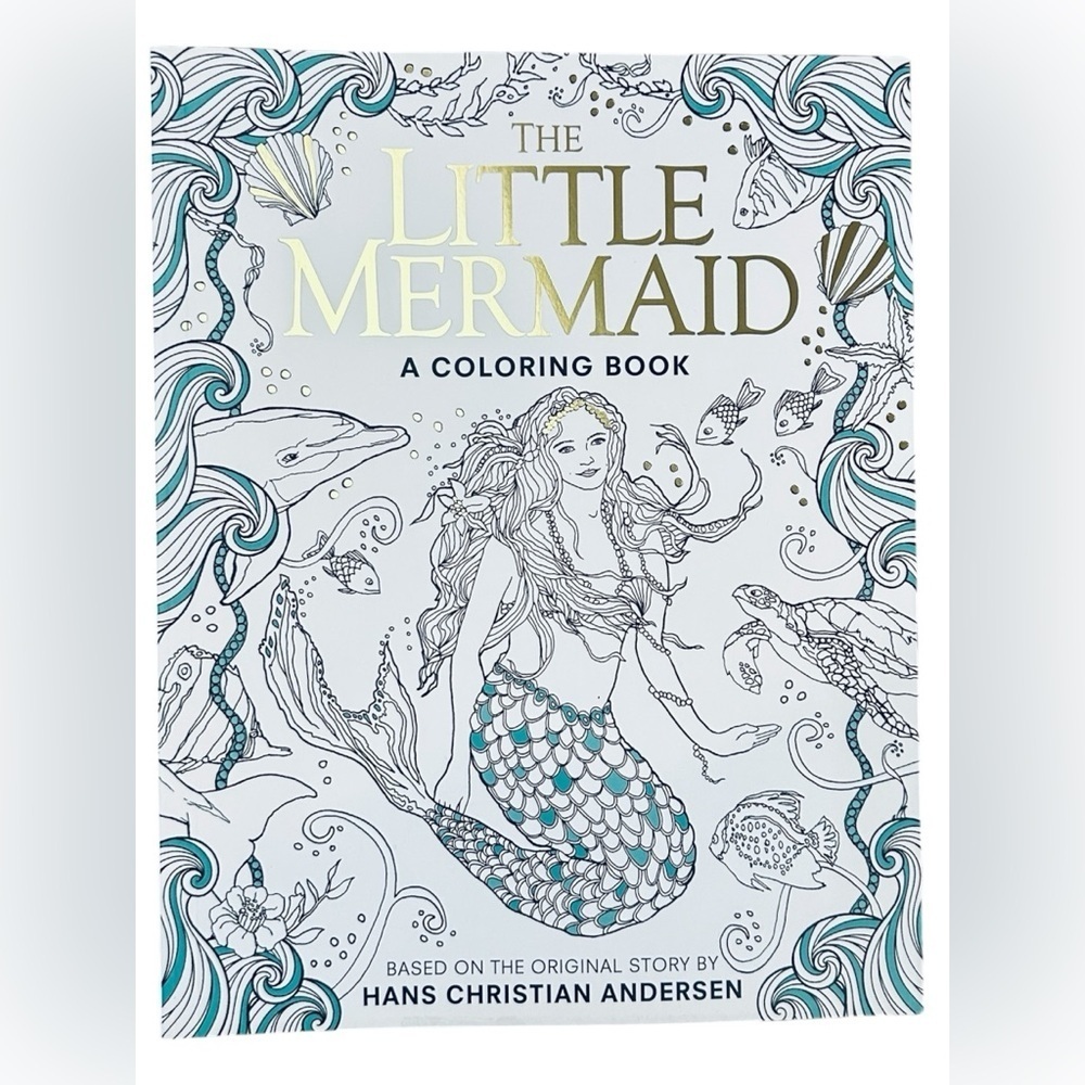 The Little Mermaid Coloring Book - Blue and Gold